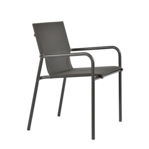 Fauteuil aluminium textilène gris anthracite