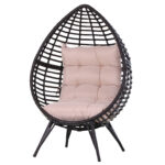 Fauteuil cocon sur pied marron et rose Fauteuil cocon sur pied marron et rose