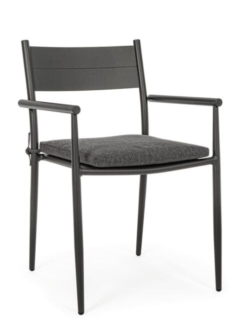 Fauteuil de jardin aluminium gris anthracite