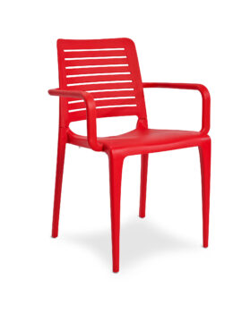 Fauteuil de jardin en polypropylène renforcé rouge Fauteuil de jardin en polypropylène renforcé rouge