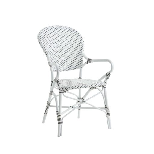 Fauteuil de repas empilable en alu et fibre synthétique blanc