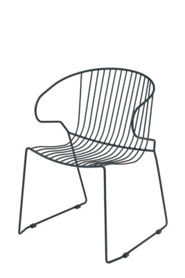 fauteuil-en-acier-gris