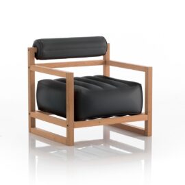 fauteuil-noir-opaque-cadre-bois