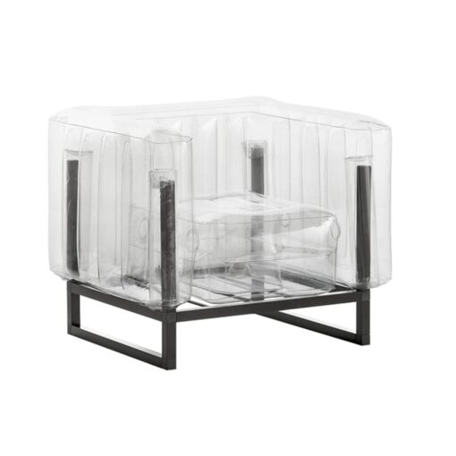 Fauteuil tpu transparent cadre en aluminium