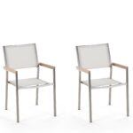 Lot de 2 chaises blanches en acier Lot de 2 chaises blanches en acier