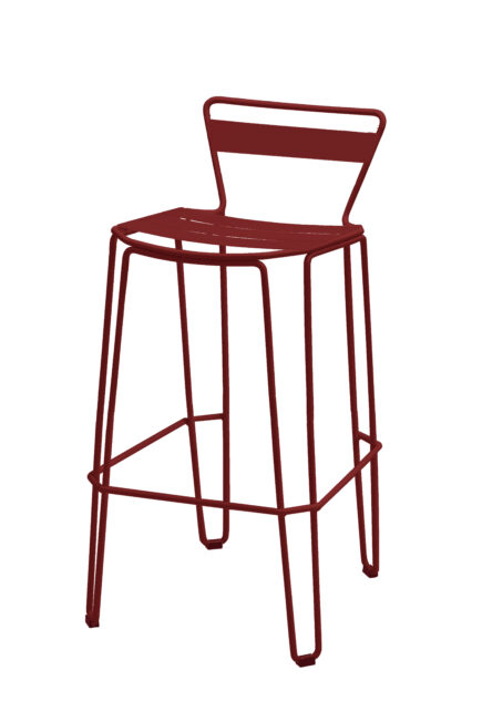 MALLORCA - Chaise haute en acier rouge