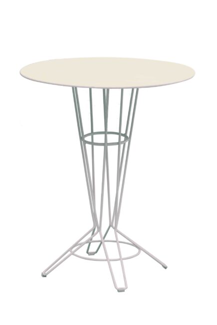 NOSTRUM - Table haute en acier beige D80