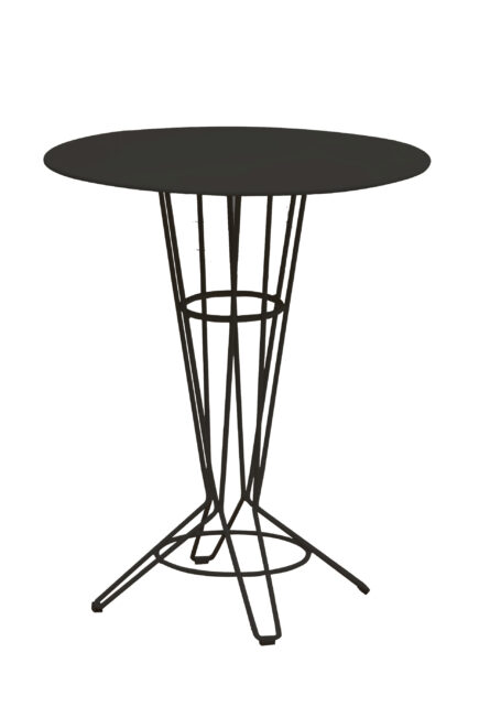 NOSTRUM - Table haute en acier gris anthracite D80
