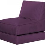 Pouf extérieur uni aubergine dépliable Pouf extérieur uni aubergine dépliable