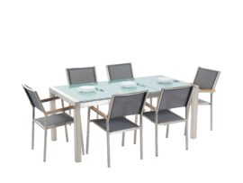 set-de-jardin-avec-6-chaises-grises-plateau-en-verre-180-cm