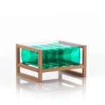 Table basse pvc verte cadre en bois Table basse pvc verte cadre en bois