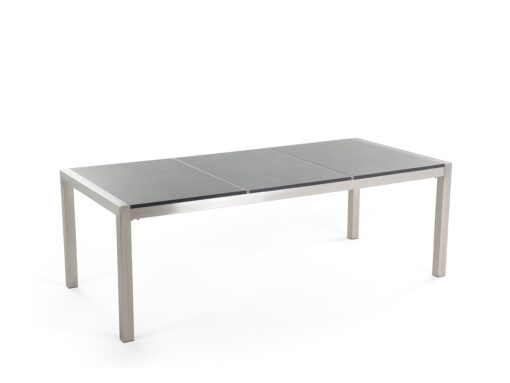 Table de jardin en plateau granit gris poli 220 cm