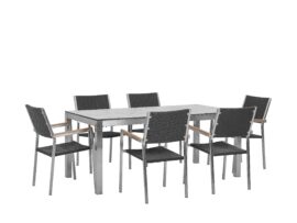 table-de-jardin-plateau-effet-marbre-180-cm-et-6-chaises-en-rotin-noir