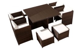 table-et-chaises-8-places-encastrables-resine-marron-blanc