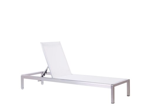 Transat de jardin en aluminium blanc