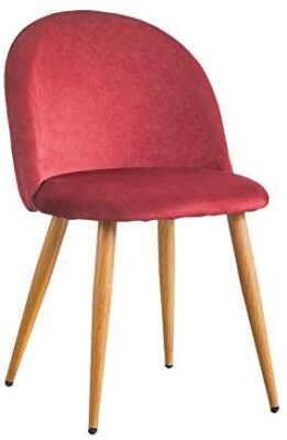 CLIPOP Lot de 2 chaises de salle à manger, revêtement en tissu velours, chaises de cuisine, accentuées rembourrées avec pieds en métal couleur bois pour cuisine, lounge, bureau CLIPOP Lot de 2 chaises de salle à manger, revêtement en tissu velours, chaises de cuisine, accentuées rembourrées avec pieds en métal couleur bois pour cuisine, lounge, bureau 5