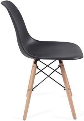 Lot de 2 chaises modernes de salle à manger, cuisine, salon, style scandinave, différentes couleurs, pieds en bois de hêtre, dossier ergonomique (noir) Lot de 2 chaises modernes de salle à manger, cuisine, salon, style scandinave, différentes couleurs, pieds en bois de hêtre, dossier ergonomique (noir) 4