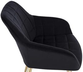 WOLTU Lot de 2 Chaises de Salle à Manger avec accoudoirs, Chaise de Salon Structure en métal et Assise en Velours,Noir BH232sz-2 WOLTU Lot de 2 Chaises de Salle à Manger avec accoudoirs, Chaise de Salon Structure en métal et Assise en Velours,Noir BH232sz-2 7