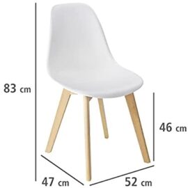 WENKO Chaise Scandinave Blanche Sala, Chaise Cuisine, Salle à Manger, Pieds en hêtre Massif, Lot de 4 WENKO Chaise Scandinave Blanche Sala, Chaise Cuisine, Salle à Manger, Pieds en hêtre Massif, Lot de 4 6