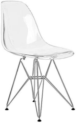 Lot de 2 Ghost Chaises en Polycarbonate + Acier pour Salle à Manger, Salon, Bureau, Restaurant et Jardin, 40 x 46 x 81 cm Lot de 2 Ghost Chaises en Polycarbonate + Acier pour Salle à Manger, Salon, Bureau, Restaurant et Jardin, 40 x 46 x 81 cm 8