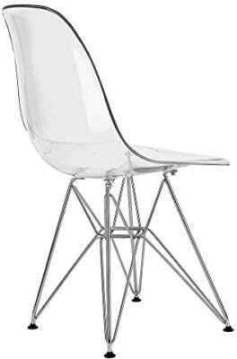 Lot de 2 Ghost Chaises en Polycarbonate + Acier pour Salle à Manger, Salon, Bureau, Restaurant et Jardin, 40 x 46 x 81 cm Lot de 2 Ghost Chaises en Polycarbonate + Acier pour Salle à Manger, Salon, Bureau, Restaurant et Jardin, 40 x 46 x 81 cm 9