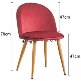 CLIPOP Lot de 2 chaises de salle à manger, revêtement en tissu velours, chaises de cuisine, accentuées rembourrées avec pieds en métal couleur bois pour cuisine, lounge, bureau CLIPOP Lot de 2 chaises de salle à manger, revêtement en tissu velours, chaises de cuisine, accentuées rembourrées avec pieds en métal couleur bois pour cuisine, lounge, bureau 4