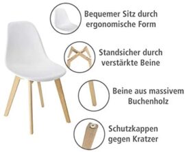 WENKO Chaise Scandinave Blanche Sala, Chaise Cuisine, Salle à Manger, Pieds en hêtre Massif, Lot de 4 WENKO Chaise Scandinave Blanche Sala, Chaise Cuisine, Salle à Manger, Pieds en hêtre Massif, Lot de 4 3