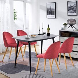 CLIPOP Lot de 2 chaises de salle à manger, revêtement en tissu velours, chaises de cuisine, accentuées rembourrées avec pieds en métal couleur bois pour cuisine, lounge, bureau CLIPOP Lot de 2 chaises de salle à manger, revêtement en tissu velours, chaises de cuisine, accentuées rembourrées avec pieds en métal couleur bois pour cuisine, lounge, bureau 6