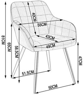 WOLTU Lot de 2 Chaises de Salle à Manger avec accoudoirs, Chaise de Salon Structure en métal et Assise en Velours,Noir BH232sz-2 WOLTU Lot de 2 Chaises de Salle à Manger avec accoudoirs, Chaise de Salon Structure en métal et Assise en Velours,Noir BH232sz-2 3