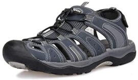 GRITION Hommes Sandales de Marche Randonnée Bout fermé Mesh & PU Upper Ajustable Sanglé pour Sports et Plein Air Sandales Chaussures de Trekking pour pour été Plage