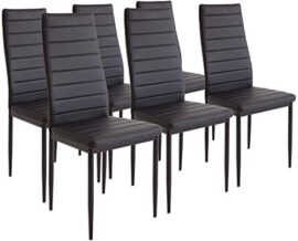 Lot de Chaises de Salle à Manger, Chaise Moderne 40x47x98cm pour Salle à Manger, Cuisine, Salle de Réunion (6X Noir)