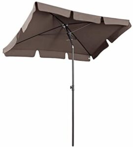 Sekey 200 × 125 cm Parasol de Jardin/terrasse Protection Solaire UV 50+ Cappuccino, Rectangulaire