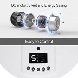 4UMOR Ventilateur sur Pied Silencieux 20dB avec Télécommande 2772m³/h 9 Vitesses 9h Minuterie Moteur DC Brushless 24W 4 Modes Oscillation 90° Panneau LED Hauteur Ajustable pour Maison Chambre Bureau 4UMOR Ventilateur sur Pied Silencieux 20dB avec Télécommande 2772m³/h 9 Vitesses 9h Minuterie Moteur DC Brushless 24W 4 Modes Oscillation 90° Panneau LED Hauteur Ajustable pour Maison Chambre Bureau 5