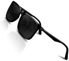 CHEREEKI Lunette de Soleil Polarisées pour Hommes et Femme Protection UV400，Lumière et Mode