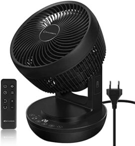 MYCARBON Ventilateur Silencieux avec Télécommande 1800m³/h Turbo Power Minuterie Oscillation Horizontale et Verticale 4 Vitesses Turbo Ventilateur à Circulation d'Air pour Bureau Chambre 30m²