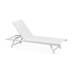 Bain de soleil pliant en aluminium blanc Bain de soleil pliant en aluminium blanc