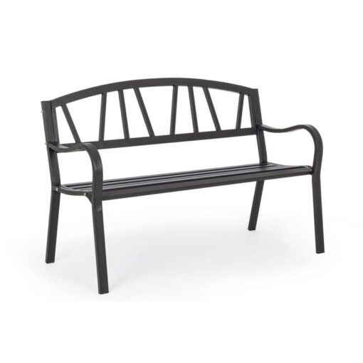 Banc de jardin en acier gris anthracite