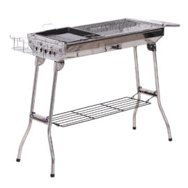 barbecue-a-charbon-pliable-etageres-2-grilles-cuisson-acier-inoxydable