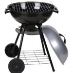 Barbecue avec couvercle rond sur roulettes Barbecue avec couvercle rond sur roulettes