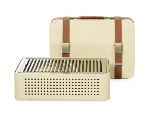 Barbecue portable en métal beige