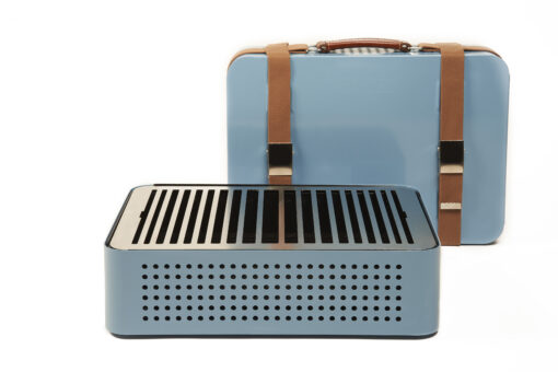 Barbecue portable en métal bleu