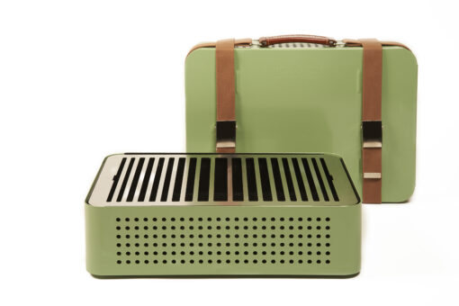 Barbecue portable en métal vert