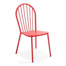 Chaise bistrot 1 place en acier rouge Chaise bistrot 1 place en acier rouge