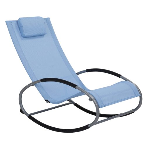 Chaise de jardin à bascule bleu