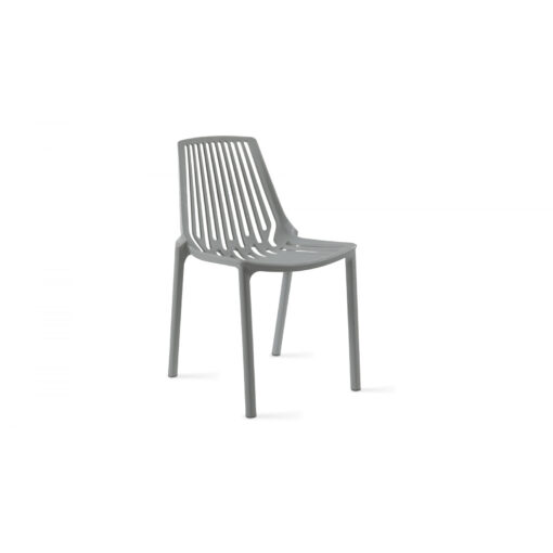 Chaise de jardin ajourée 1 place en plastique gris