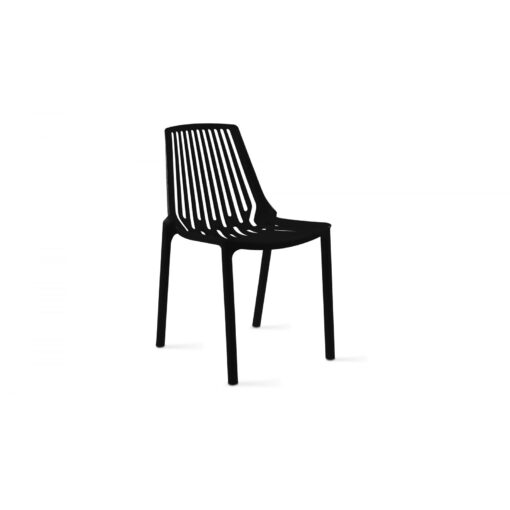 Chaise de jardin ajourée 1 place en plastique noir