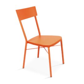 Chaise de jardin bistrot 1 place en acier orange Chaise de jardin bistrot 1 place en acier orange