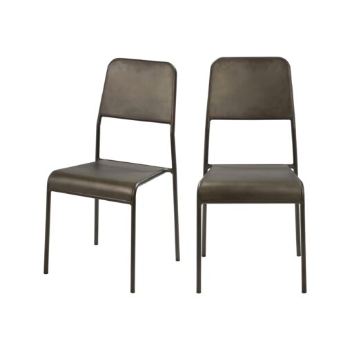 Chaise empilable gris métalisé intérieur/extérieur (x2)
