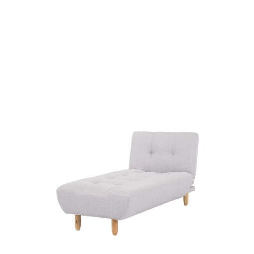 Chaise longue en tissu gris clair