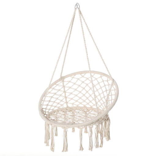 Chaise suspendue macramé coton polyester beige